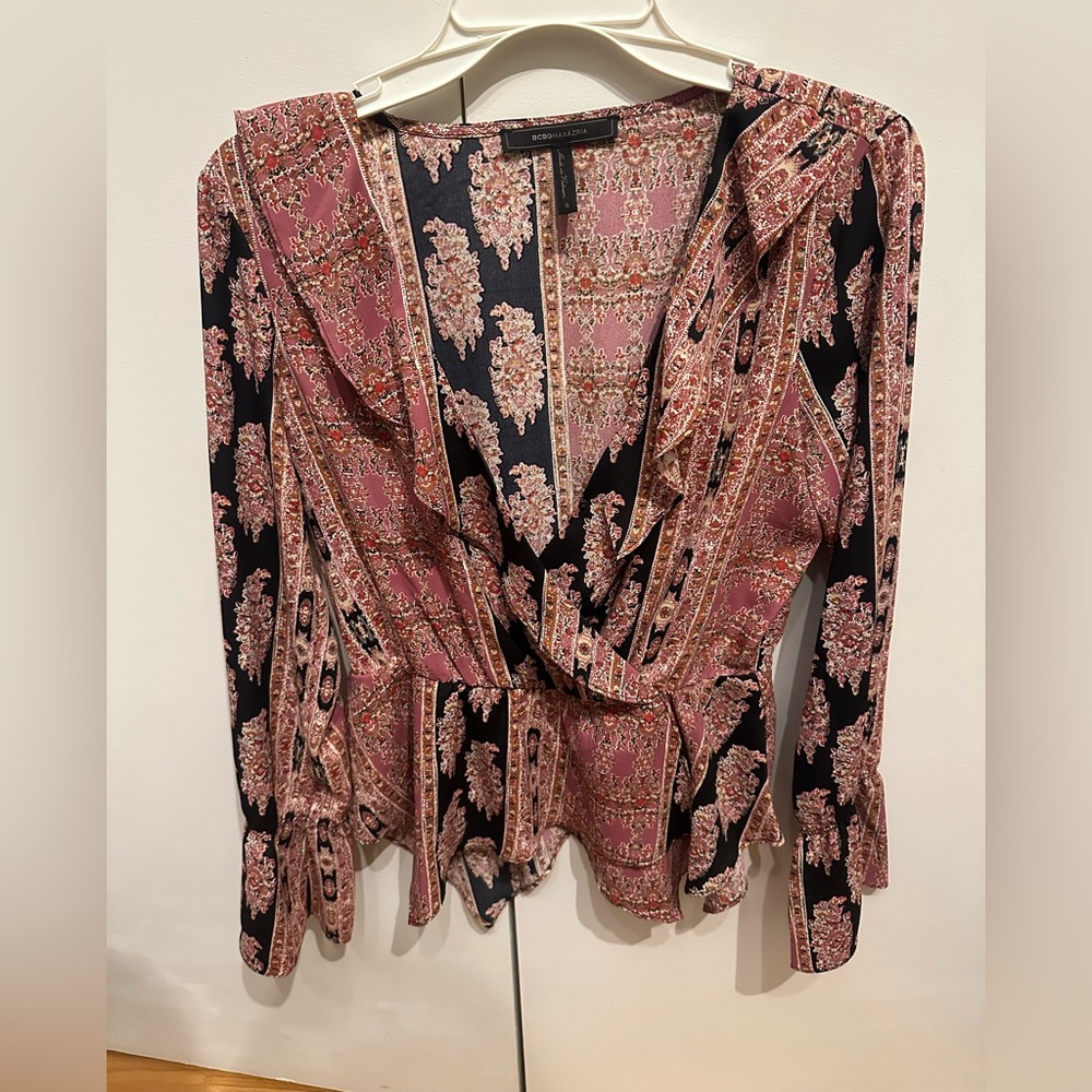 BCBGMaxAzira Surplice Asymmetrical Top